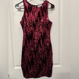 Maroon sequin bodycon dress